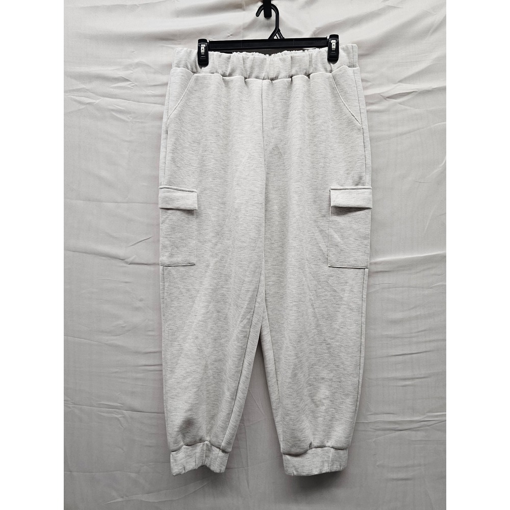 Express Womens Cargo Jogger Pants Gray Polyester Blend Casual Size XL